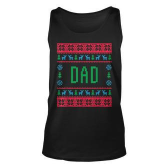 Dad Ugly Christmas Sweater Pjs Matching Family Pajamas Tank Top - Monsterry