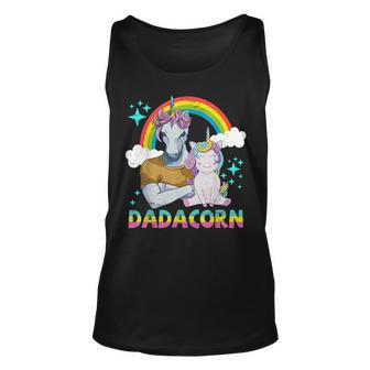 Dadacorn Unicorn Muscle Dad & Baby Fathers Day Gift Unisex Tank Top | Mazezy