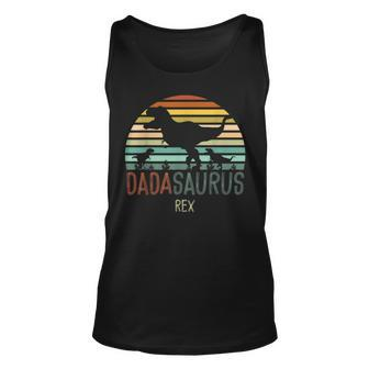 Dadasaurus Dad Dino Fathers Day Gifts Men Dinosaur Rex Unisex Tank Top | Mazezy