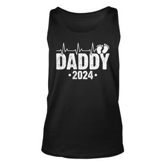 Daddy 2024 Heartbeat Daddy To Be New Dad First Time Daddy Tank Top - Seseable