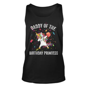 Daddy Of The Birthday Princess Dabbing Unicorn Girl Dad Tank Top | Mazezy
