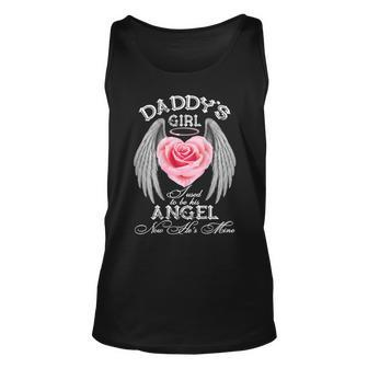 Daddys Girl I Used To Be His Angel Now Hes Mine Rose Wings Unisex Tank Top | Mazezy