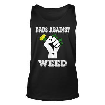 Dads Against Weed Funny Gardening Lawn Mowing Fathers Pun Unisex Tank Top | Mazezy