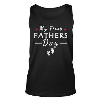 Dads Fathers Day My First Fathers Day New Dad Unisex Tank Top - Thegiftio UK