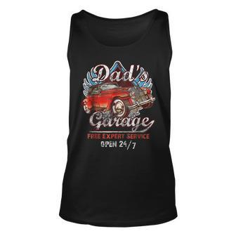 Dads Garage Funny 247 Funny Classic Car Parts Unisex Tank Top | Mazezy