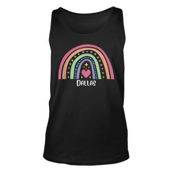Dallas Texas Tx Us Cities Gay Pride Lgbtq Unisex Tank Top | Mazezy