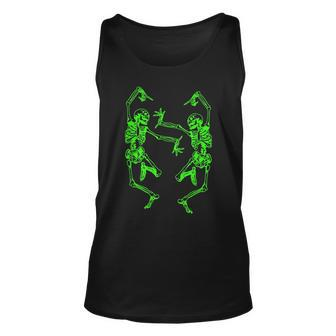 Dancing Skeletons Glow Halloween Dance Challenge Dancing Tank Top | Mazezy