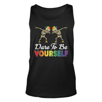Dare To Be Yourself Cute Lgbt Gay Pride Unisex Tank Top | Mazezy