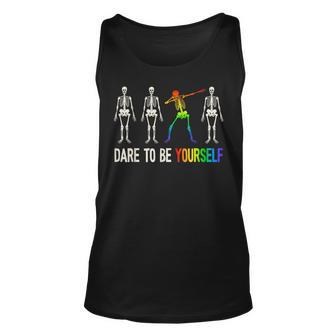 Dare To Be Yourself Lgbt Pride Lgbtq Unisex Tank Top | Mazezy