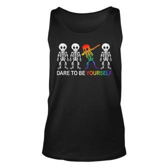Dare To Be Yourself | Cute Lgbt Les Gay Pride Men Boys Unisex Tank Top | Mazezy