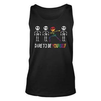 Dare To Be Yourself | Cute Lgbt Pride Vintage Unisex Tank Top | Mazezy