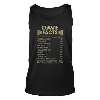 Dave Name Gift Dave Facts Unisex Tank Top - Seseable