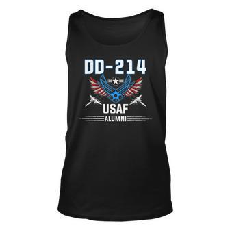 Dd-214 Us Air Force Alumni Us Flag Usaf Proud Air Force Unisex Tank Top - Thegiftio UK