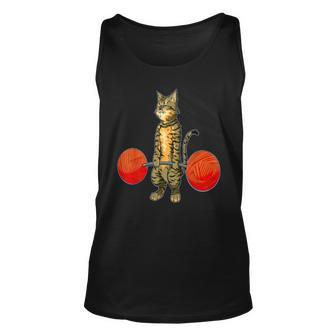 Deadlifting Tabby Cat Weightlifting Bodybuilding Fitness Gym Tank Top - Seseable