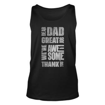 Dear Dad Great Job Were Awesome Thank You Father Day Vintag Tank Top | Mazezy AU