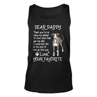 Dear Daddy Greyhound Dog Dad Fathers Day Unisex Tank Top - Monsterry CA