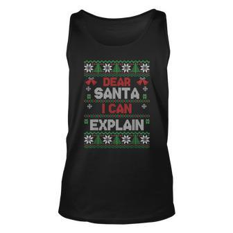 Dear Santa I Can Explain Ugly Christmas Sweater Tank Top - Monsterry UK