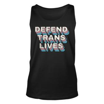 Defend Trans Lives Black Trans Matter Transgender Pride Unisex Tank Top - Seseable