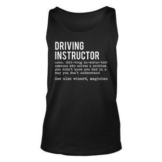Definition Driving Instructor Driver Car Parking Exam Driver Tank Top | Mazezy