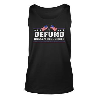 Defund Human Resources American Flag Tank Top - Seseable