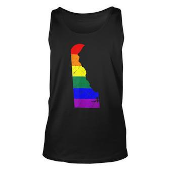Delaware Silhouette Lgbt Pride Flag Unisex Tank Top | Mazezy