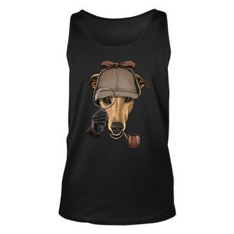 Detective Greyhound Spy Investigator Puppy Animal Dog Lover Unisex Tank Top - Monsterry AU