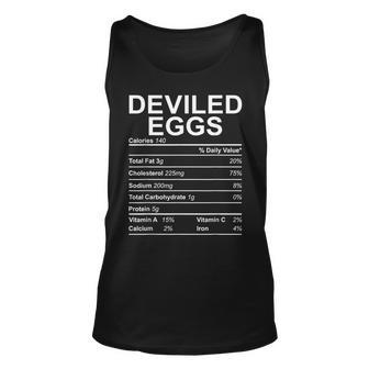 Deviled Eggs Nutrition Facts Funny Thanksgiving Gifts Unisex Tank Top | Mazezy
