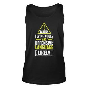Diesel Aircraft Caution Flying Tools And Language Mechanic Unisex Tank Top | Mazezy