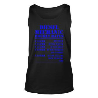 Diesel Mechanic Hourly Rate Engine Vehicle Labor Tank Top | Mazezy