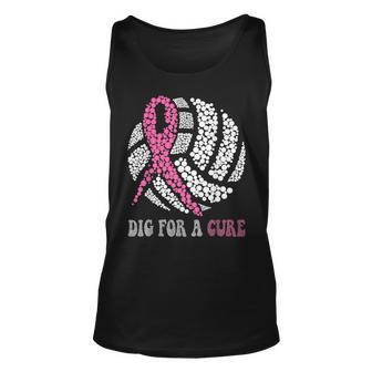 Dig For A Cure Breast Cancer Awareness Volleyball Pink Out Tank Top - Seseable