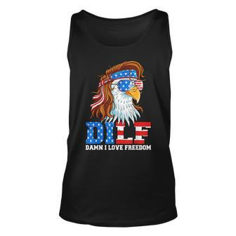 Dilf Damn I Love Freedom Eagle Patriotic 4Th Of July Patriotic Tank Top | Mazezy