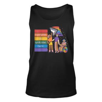 Disability Pride Everyone Is Welcome Here Human Rights Unisex Tank Top | Mazezy