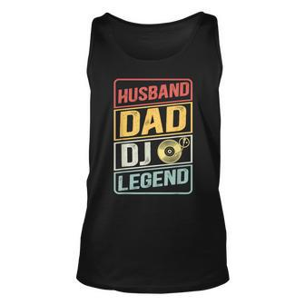 Dj Music Player Husband Dad Dj Legend Retro Fathers Day Unisex Tank Top - Thegiftio UK
