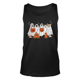 Dog Ghost Cute Dog Dressed As Ghost Halloween Dog Tank Top | Mazezy
