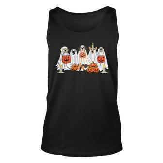 Dog Ghost Cute Dog Dressed As Ghost Halloween Dog Tank Top - Monsterry