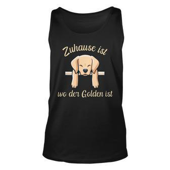 Dog Golden Retriever Home Is Where The Golden Is Unisex Tank Top - Monsterry DE