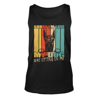 Dog Great Dane Sorry Im Late My Dog Was Sitting On Me Great Dane Owner Unisex Tank Top - Monsterry DE