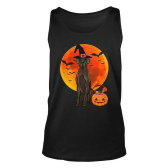Dog Halloween Black Great Dane Jack O Lantern Pumpkin Unisex Tank Top - Monsterry DE