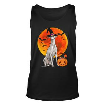 Dog Halloween Greyhound Jack O Lantern Pumpkin Unisex Tank Top - Monsterry DE