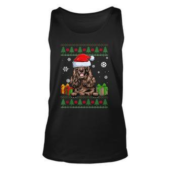 Dog Lovers Cocker Spaniel Santa Hat Ugly Christmas Sweater Tank Top - Monsterry CA