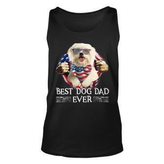 Dog Maltese Best Maltese Dad Ever American Flag 4Th Of July Gifts Men Unisex Tank Top - Monsterry