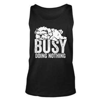 Dog Maltese Busy Doing Nothing Shirt Lazy Tee Boys Girls Gift Unisex Tank Top - Monsterry UK