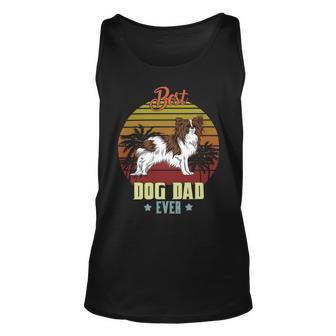 Dog Papillon Mens Best Papillon Dad Ever Daddy Dog Lover Owner Funny Unisex Tank Top - Monsterry DE
