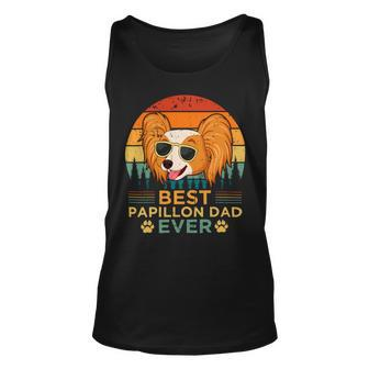 Dog Papillon Mens Papillon Dog Lover Vintage Best Papillon Dad Fathers Day 343 Unisex Tank Top - Monsterry CA