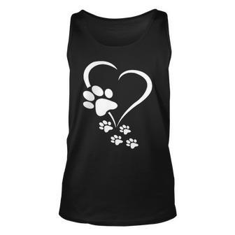Dog Paw Heart Dog Paws Hearts Dog Paw - Dog Owner Unisex Tank Top - Monsterry