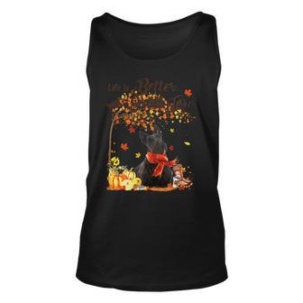 Dog Scottish Terrier Maple Tree Thanksgiving Day Cute Dog Fall Unisex Tank Top - Monsterry AU