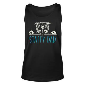Dog Staffordshire Staffy Dad With Staffordshire Bull Terrier Dog Unisex Tank Top - Monsterry CA