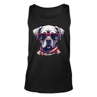 Dog Sunglasse American Flag Funny Fathers Day & 4Th Of July Unisex Tank Top | Mazezy UK