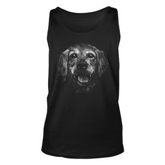 Dogs Golden Retriever Monochrome Drawing Hunting Dog Unisex Tank Top - Monsterry CA