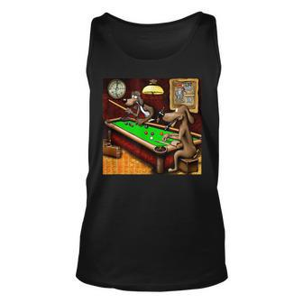 Dogs Playing Billiards Unisex Tank Top - Seseable